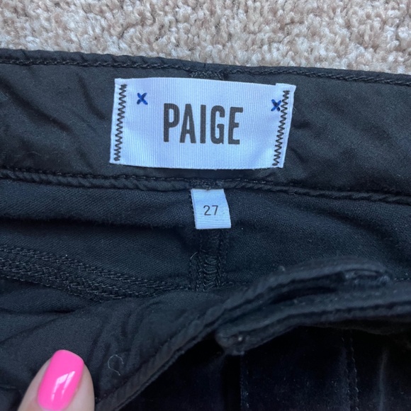 PAIGE black velvet boot cut jeans, size 27, EUC - Picture 4 of 9
